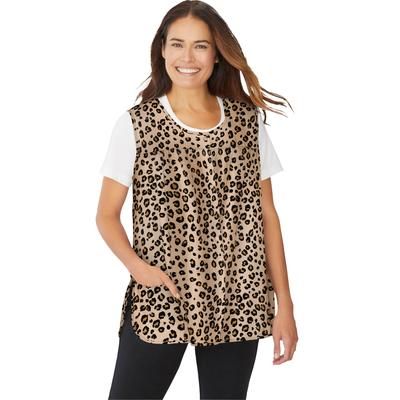 Plus Size Women's Snap-Front Apron by Only Necessities in Classic Leopard (Size 18/20)