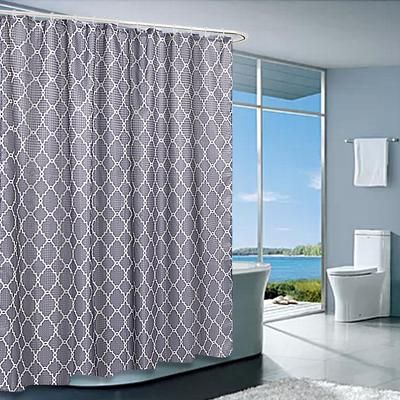 Randolph Morris Geometric Fabric Shower Curtain RMSK-GEOII72-GY