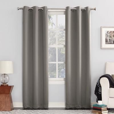 Wide Width Sun Zero Blackout Greenwich Grommet Panel by BrylaneHome in Grey (Size 40" W 84" L)