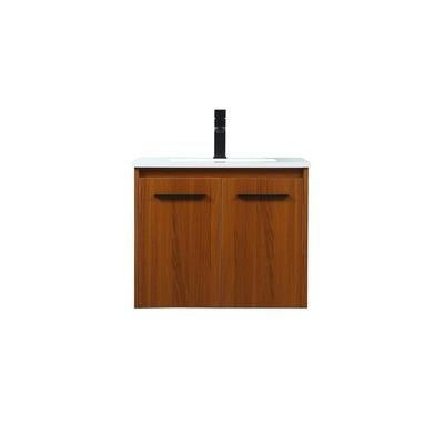 24 inch single bathroom vanity in teak - Elegant Lighting VF44524MTK