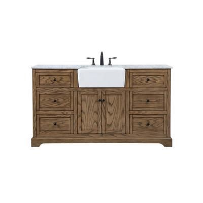 60 inch single bathroom vanity in driftwood - Elegant Lighting VF60260DW