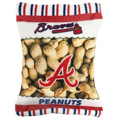 Atlanta Braves Peanut Bag Dog Toy, Medium, Multi-Color