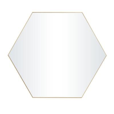 Juniper + Ivory 40 In. x 35 In. Contemporary Oval Wall Mirror Gold Wood - 98535