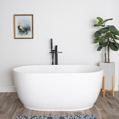 Randolph Morris Mindy 67 Inch Matte White Double Ended Freestanding Tub RMD8370-67-PN