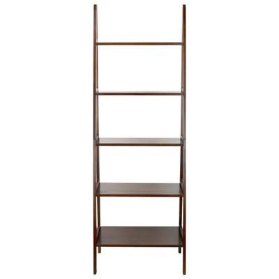 5-Shelf Ladder Bookcase-Warm Brown by Casual Home in Brown