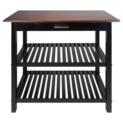 Kitchen Island with Solid Wood Top by Casual Home in Black