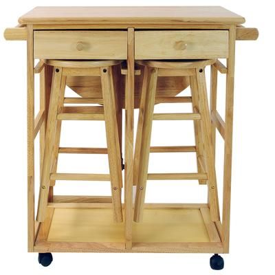 Breakfast Cart with Drop-Leaf Table-Natural by Casual Home in Natural