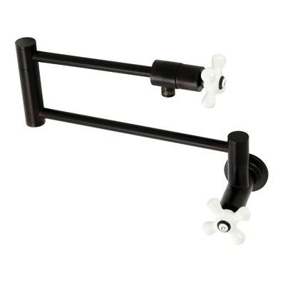 Kingston Brass KS4105PX Metropolitan Wall Mount Pot Filler, Oil Rubbed Bronze - Kingston Brass KS4105PX