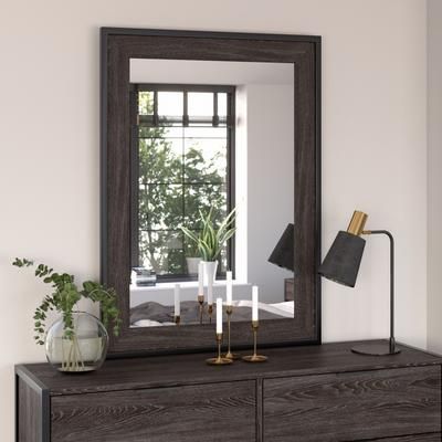 Bush Furniture Atria Bedroom Mirror in Charcoal Gray - ARA130CR