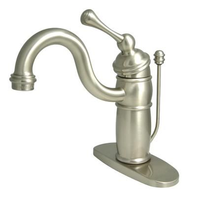 Kingston Brass KB1408BL Victorian Single-Handle Bathroom Faucet with Pop-Up Drain, Brushed Nickel - Kingston Brass KB1408BL