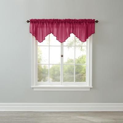 BH Studio Sheer Voile Ascot Valance by BH Studio in Burgundy Window Curtain