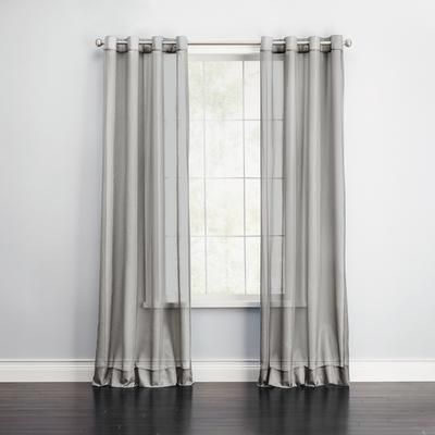 Wide Width BH Studio Sheer Voile Grommet Panel by BH Studio in Silver (Size 56" W 108"L) Window Curtain