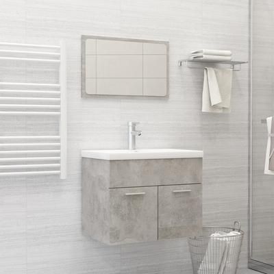 vidaXL Set Mobili da Bagno Grigio Cemento in Truciolato