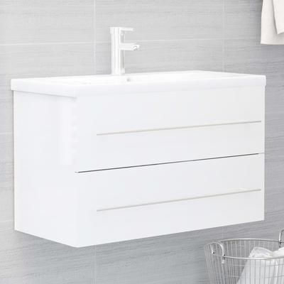 vidaXL Mobile Sottolavabo Bianco Lucido 80x38,5x48 cm in Truciolato