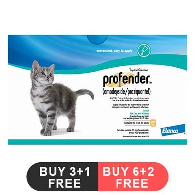 Profender Small Cats & Kittens (0.35 Ml) 2.2-5.5 Lbs 6 Dose + 2 Free