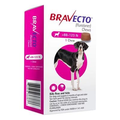 Bravecto For Extra Large Dogs 88-123lbs (Pink) 1 Chew