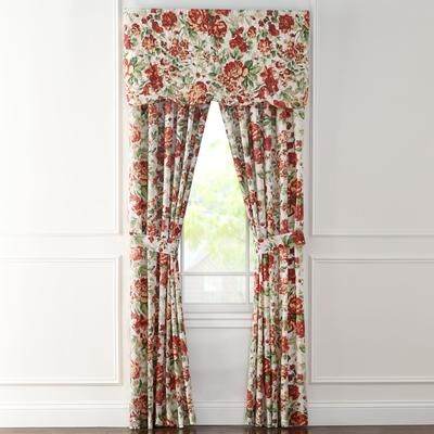 Florence Panel Set with Tiebacks by BrylaneHome in Spice Floral Multi Curtain