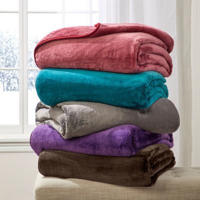 Plush Blanket by BrylaneHome in Chocolate (Size FL/QUE)