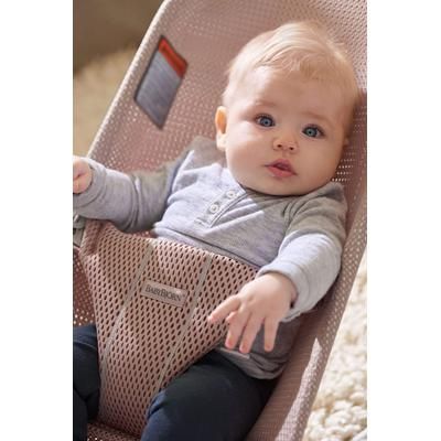 BabyBjrn Bouncer Bliss, Light Gray Frame Mesh Dusty Pink