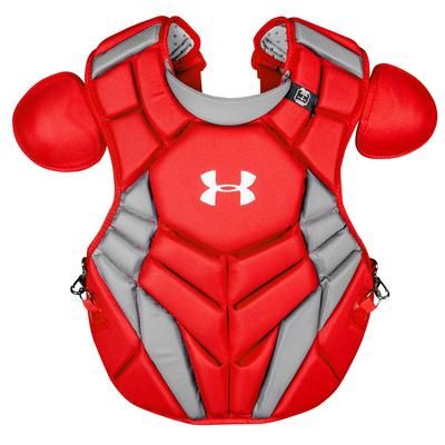 Under Armour Pro Series 4 NOCSAE Certified 16.5" Adult Catcher's Chest Protector Scarlet
