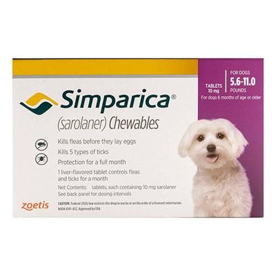 Simparica Chewables For Dogs 5.6-11 Lbs (Purple) 6 Pack