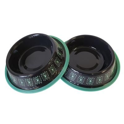 Boho Print Pet Dog Bowl, 24 oz, Black by JoJo Modern Pets in Black