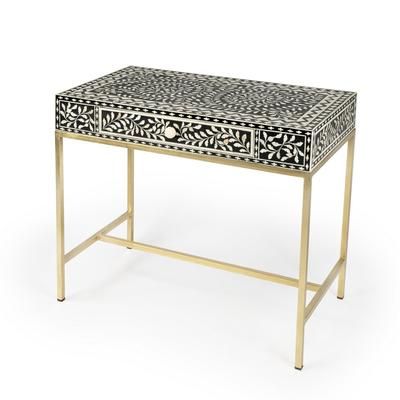 Butler Perilla Black and White Bone Inlay Writing Desk - Butler Specialty 5529318