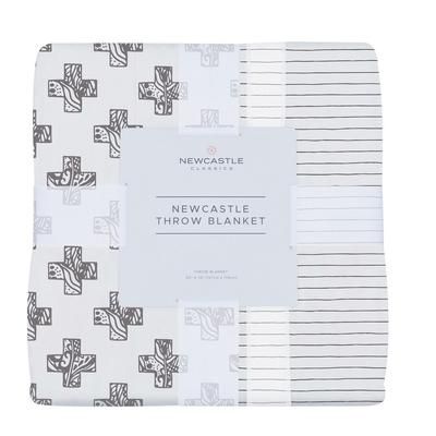 Nordic Stamp and Pencil Stripe Bamboo Muslin Newcastle Throw Blanket - Newcastle Classics 1024