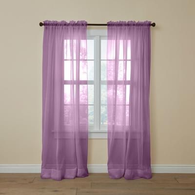 BH Studio Sheer Voile Rod-Pocket Panel Pair by BH Studio in Lavender (Size 120"W 95" L) Window Curtains