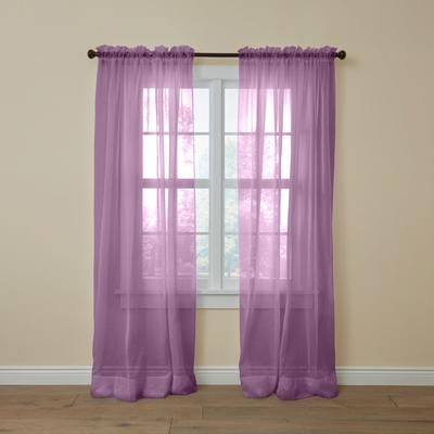 BH Studio Sheer Voile Rod-Pocket Panels -Set of 2 by BH Studio in Lavender (Size 120"W 95" L) Window Curtains