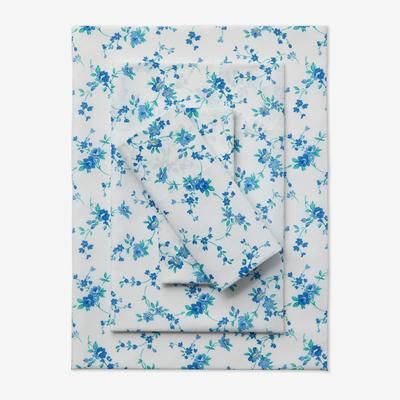 Floral Sheet Set by BrylaneHome in Blue Floral (Size KING)