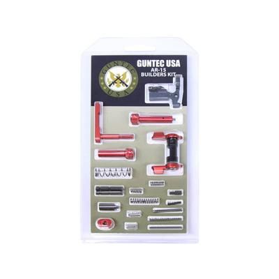 Guntec USA AR-15 Builders Kit w/Ambidextrous Safety Anodized Red BUILD-KIT-AMBI-RED