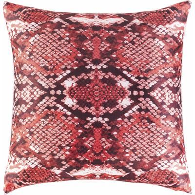 Noyack 18" Square Modern Pillow plush Black/Red/White Throw Pillow - Boutique Rugs