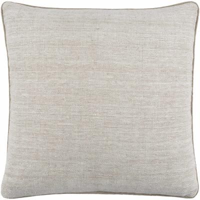 Pulungmasle 18" Square Cottage Pillow solid plush Cream/Tan Throw Pillow - Boutique Rugs
