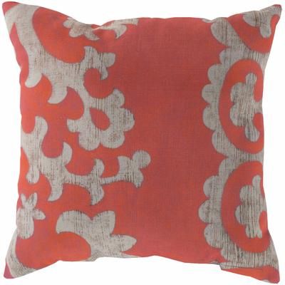 Varto 18" Square Traditional Pillow plush Coral/Light Beige/Peach Outdoor Throw Pillow - Boutique Rugs