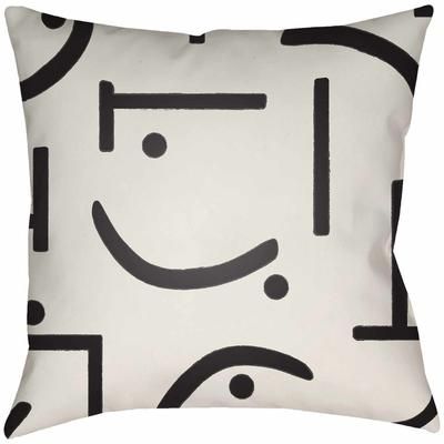 Isulan 20" Square Modern Pillow plush Black/Ivory Outdoor Lumbar Pillow - Boutique Rugs