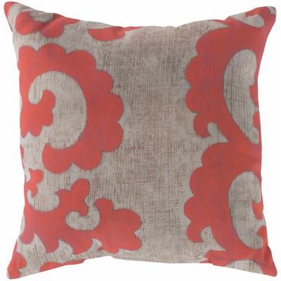 Ellicott 18" Square Traditional Pillow plush Coral/Light Beige/Peach Outdoor Throw Pillow - Boutique Rugs