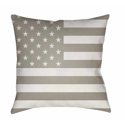 Owak 18" Square Cottage Pillow plush flag Off White/Smoke/Dusty Sage/Cloud Gray/Neutral/Light Silver/Sage/Nickel/Gray Outdoor Throw Pillow - Boutique Rugs