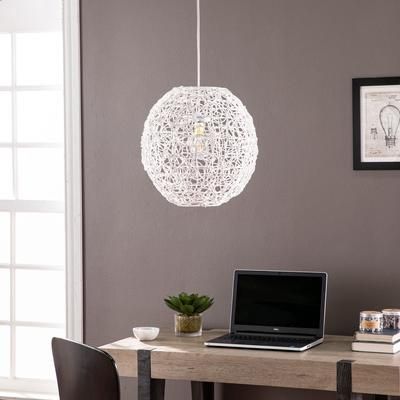 Alakesh Round Woven Pendant Shade - SEI Furniture LT1120053