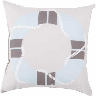 Duanvale 20" Square Coastal Pillow plush Dark Brown/Light Gray/Pale Blue Outdoor Throw Pillow - Boutique Rugs