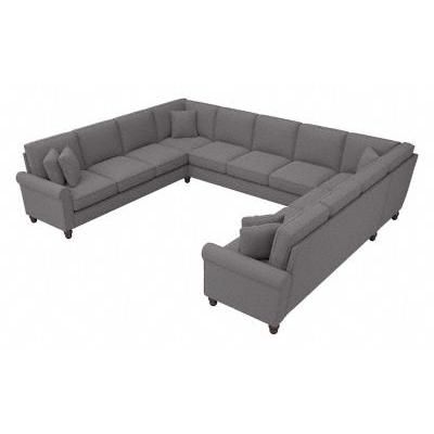 Bush Furniture Hudson 137W U Shaped Sectional Couch in French Gray Herringbone - Bush Furniture HDY135BFGH-03K