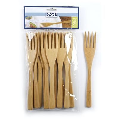 Bamboo Fork - 12 pcs by RSVP International in Brown