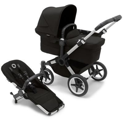 Bugaboo Donkey 5 Mono Complete Single-to-Double Stroller - Aluminum / Midnight Black / Midnight Blac