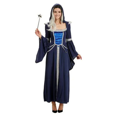 Déguisement de magicienne pour femmes, bleu