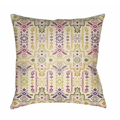 Eris 18" Square Pillow Moroccan Plush Cream/Fuchsia/Olive/Rose/Dark Pink Outdoor Throw Pillow - Boutique Rugs