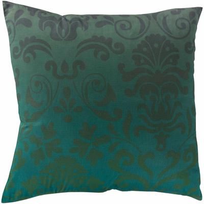 Ramsey 18" Square Traditional Cotton Emerald/Teal/Light Green Throw Pillow - Boutique Rugs