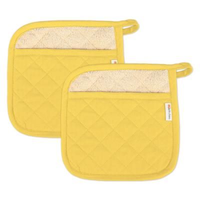 Solid Twill Potholder, Set 2 by Mu Kitchen in Yellow