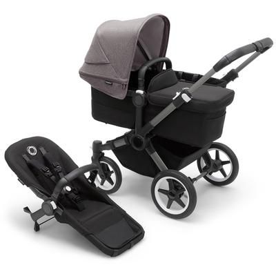 Bugaboo Donkey 5 Mono Complete Single-to-Double Stroller Bundle - Graphite / Midnight Black / Grey M