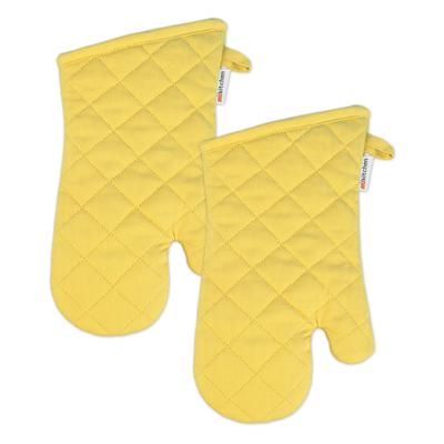 Solid Twill Oven Mitt, Set 2 by Mu Kitchen in Yellow