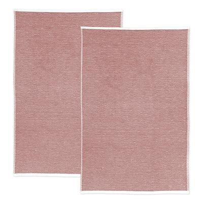 Honeycomb Cotton Terry Kitchen Dish Towel Set 2 by Mu Kitchen in Red